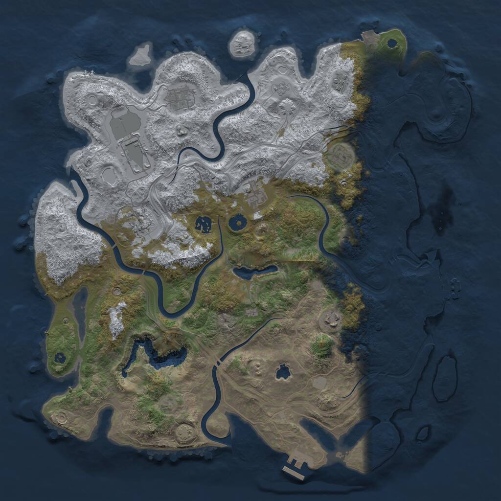Rust Map: Procedural Map, Size: 4400, Seed: 97389879, 14 Monuments