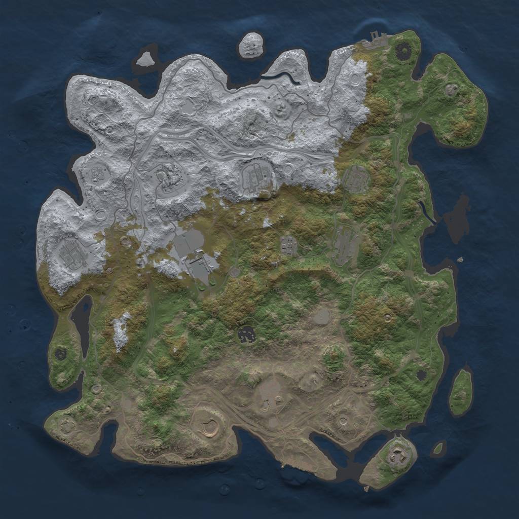 Rust Map: Procedural Map, Size: 4400, Seed: 97389879, 19 Monuments