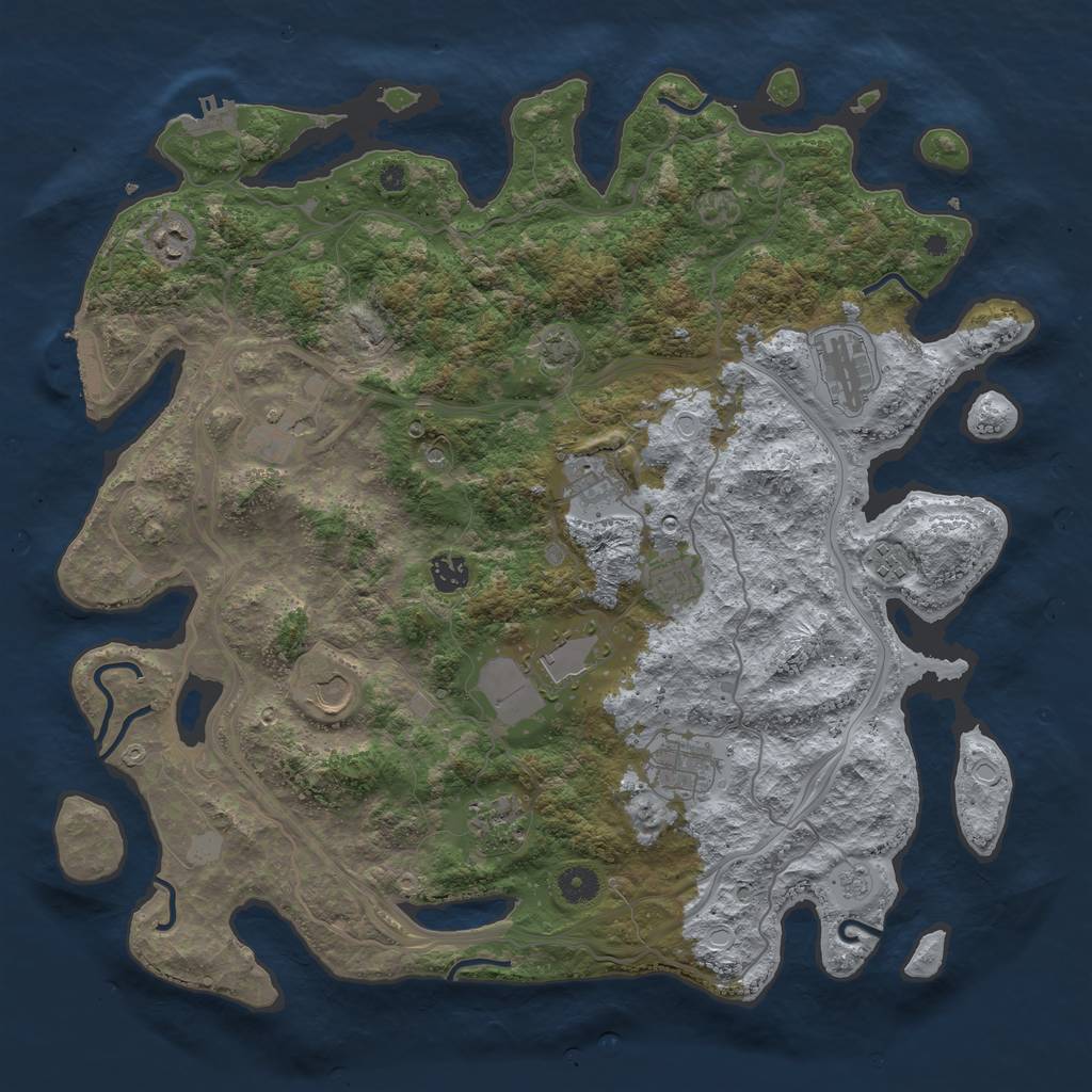 Rust Map: Procedural Map, Size: 4250, Seed: 272278264, 19 Monuments