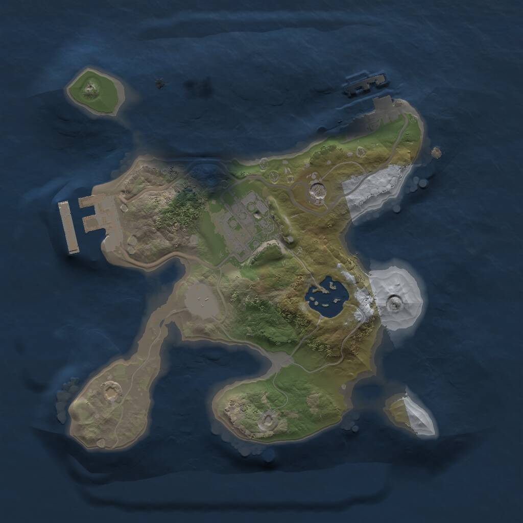 Rust Map: Procedural Map, Size: 2000, Seed: 156107280, 6 Monuments