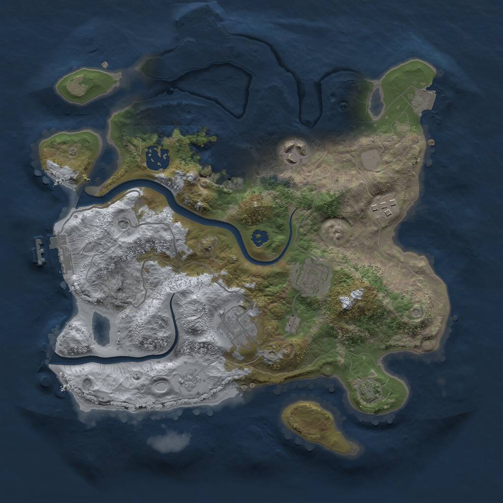 Rust Map: Procedural Map, Size: 3000, Seed: 9546, 12 Monuments