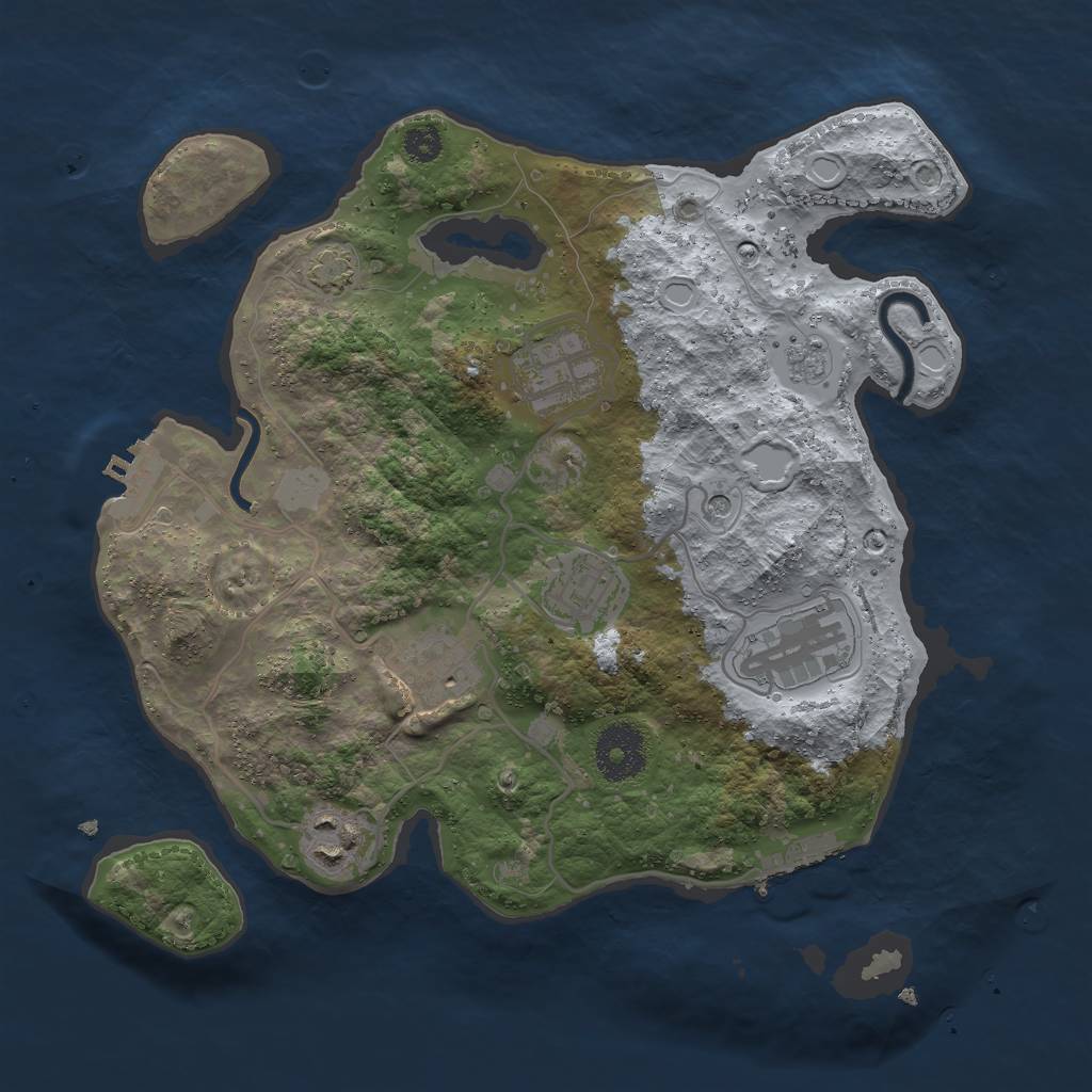 Rust Map: Procedural Map, Size: 3000, Seed: 413159014, 13 Monuments