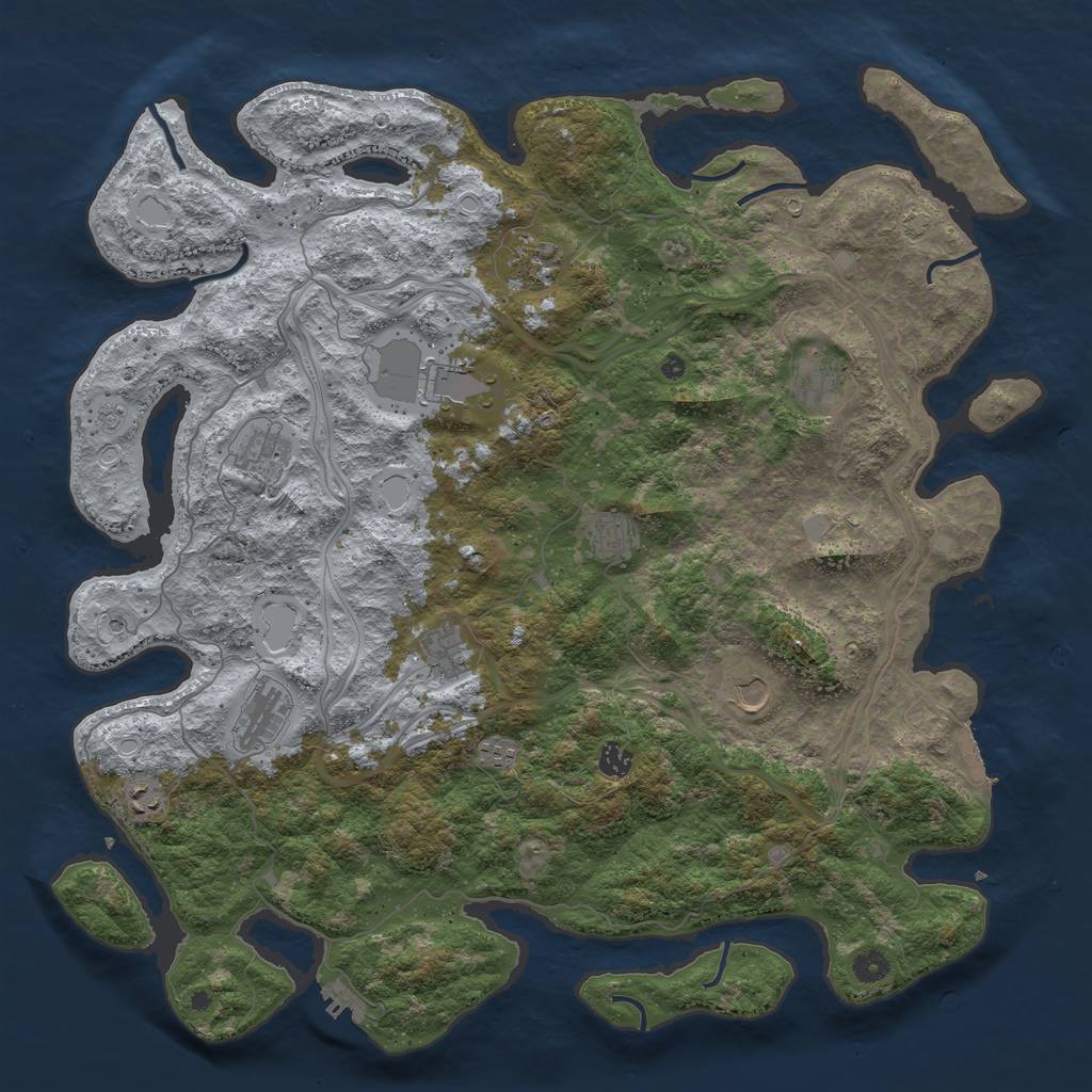 Rust Map: Procedural Map, Size: 4750, Seed: 1165946258, 19 Monuments