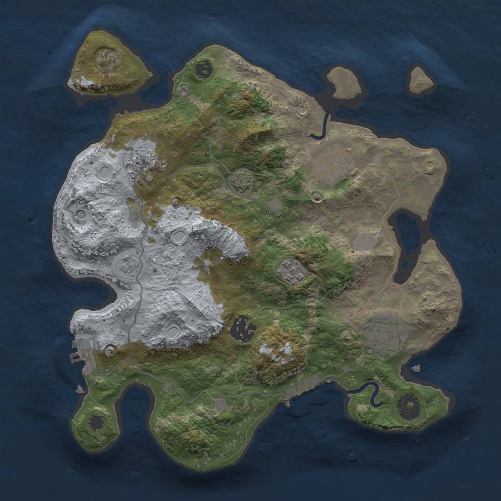 Rust Map: Procedural Map, Size: 3000, Seed: 283773449, 13 Monuments