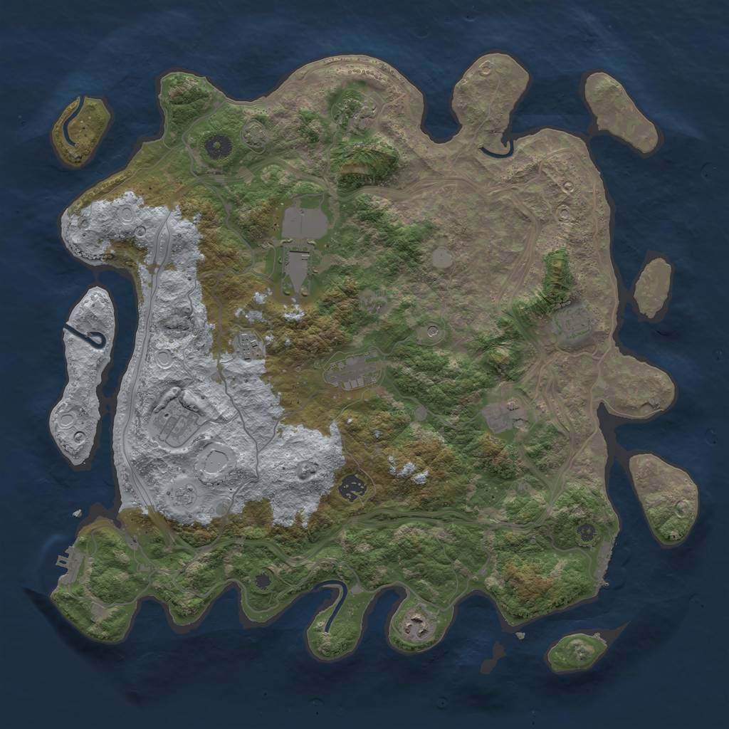 Rust Map: Procedural Map, Size: 4250, Seed: 639576097, 17 Monuments