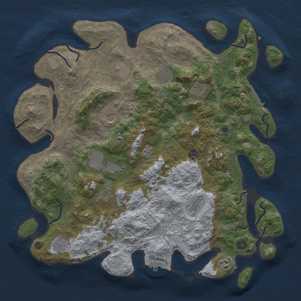 Rust Map: Procedural Map, Size: 4400, Seed: 10935995, 19 Monuments