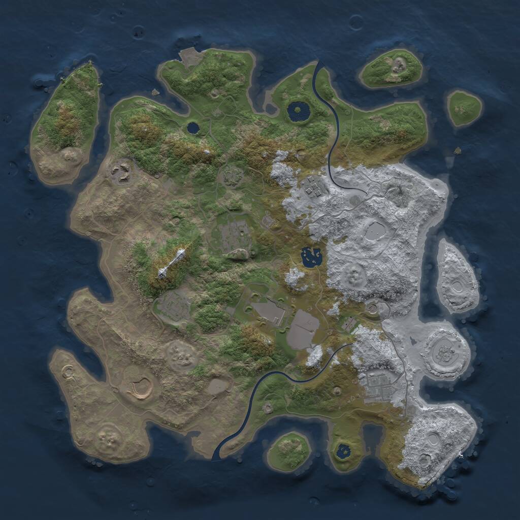 Rust Map: Procedural Map, Size: 3600, Seed: 16979572, 12 Monuments