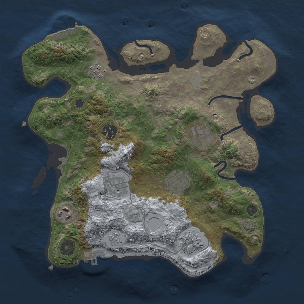 Rust Map: Procedural Map, Size: 3000, Seed: 6247, 15 Monuments