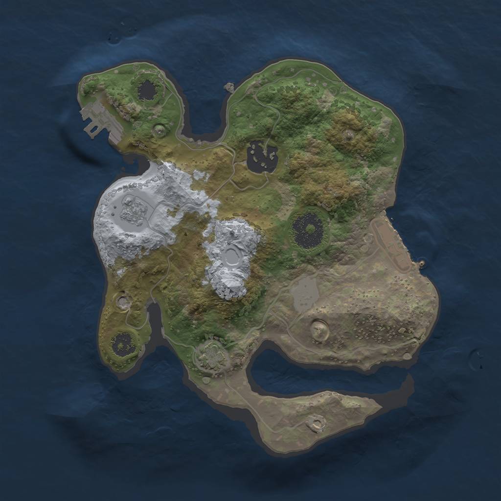 Rust Map: Procedural Map, Size: 2250, Seed: 63478888, 8 Monuments