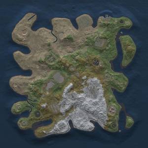 Thumbnail Rust Map: Procedural Map, Size: 3500, Seed: 1914765500, 17 Monuments