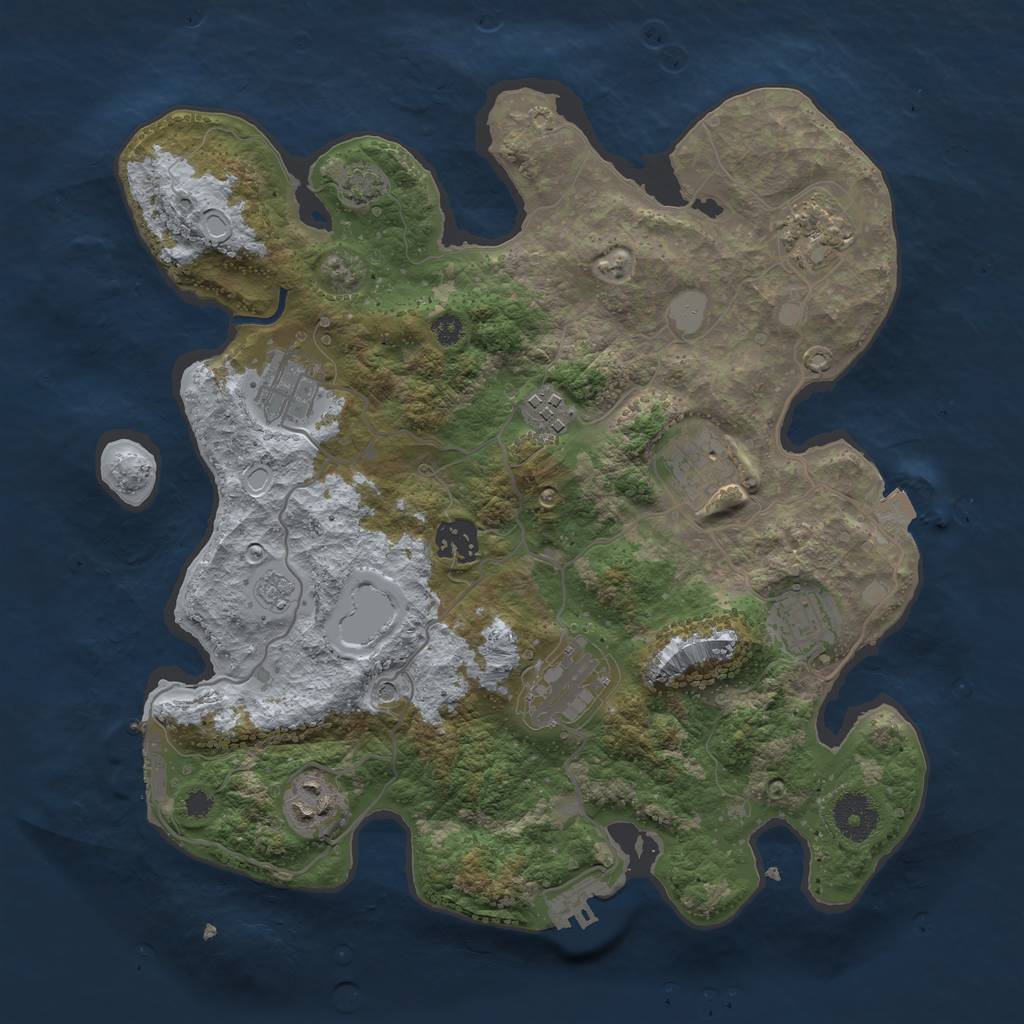 Rust Map: Procedural Map, Size: 3400, Seed: 80762312, 16 Monuments