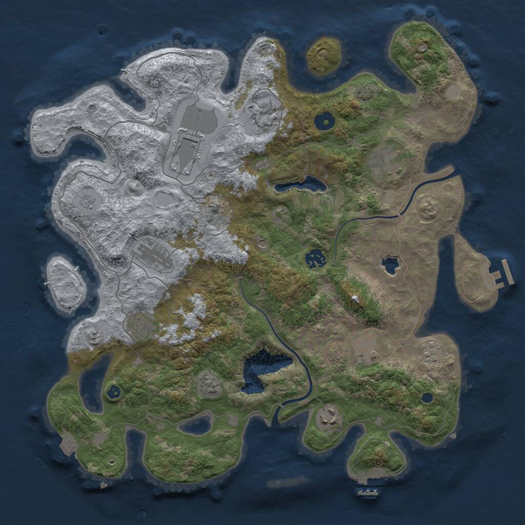 Rust Map: Procedural Map, Size: 4000, Seed: 411493933, 15 Monuments