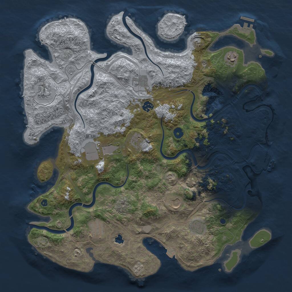 Rust Map: Procedural Map, Size: 4250, Seed: 1852683619, 16 Monuments
