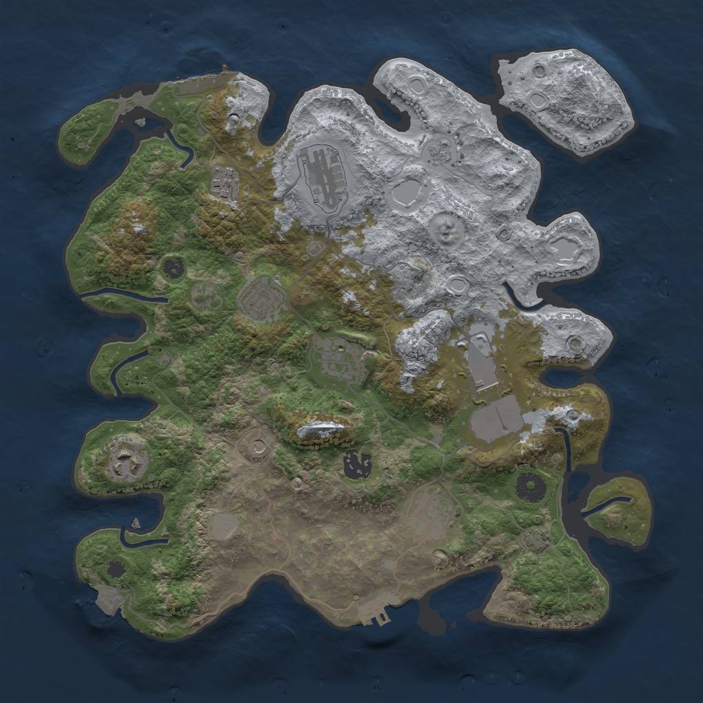 Rust Map: Procedural Map, Size: 3500, Seed: 84917006, 16 Monuments