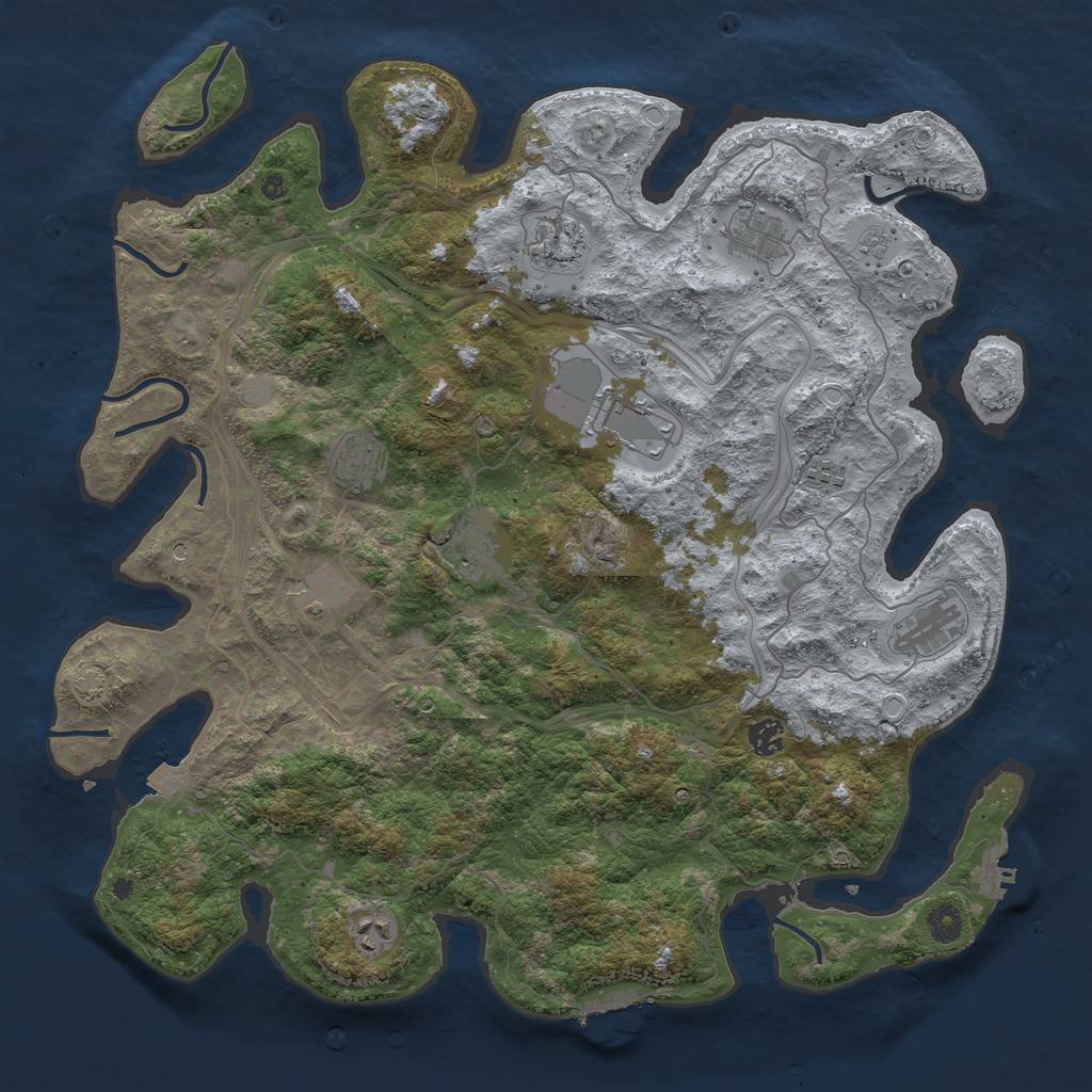 Rust Map: Procedural Map, Size: 4400, Seed: 63463808, 18 Monuments