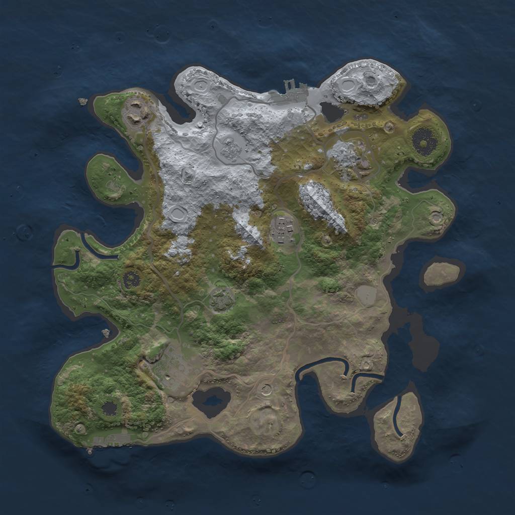 Rust Map: Procedural Map, Size: 3000, Seed: 1240, 12 Monuments