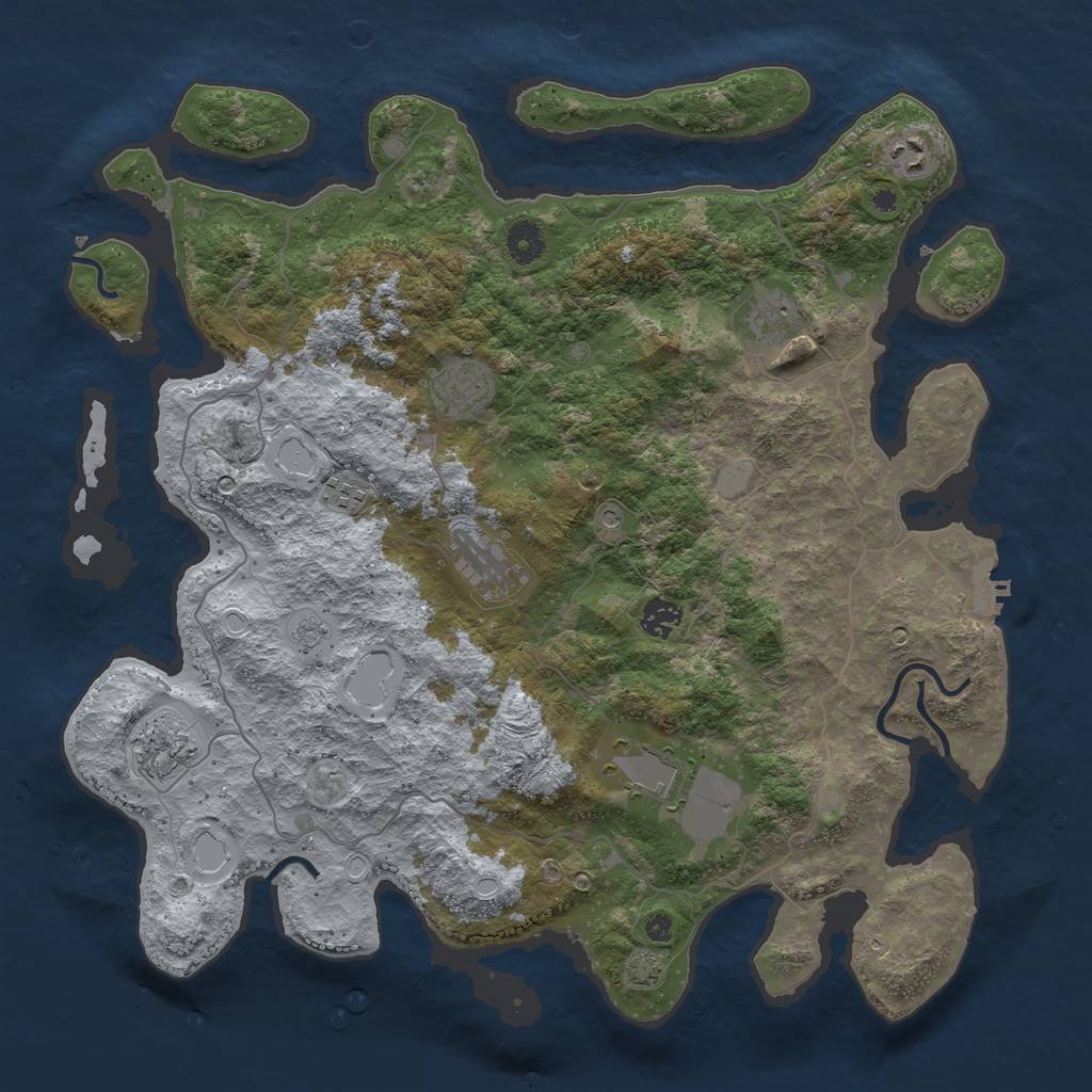 Rust Map: Procedural Map, Size: 4096, Seed: 193825, 15 Monuments