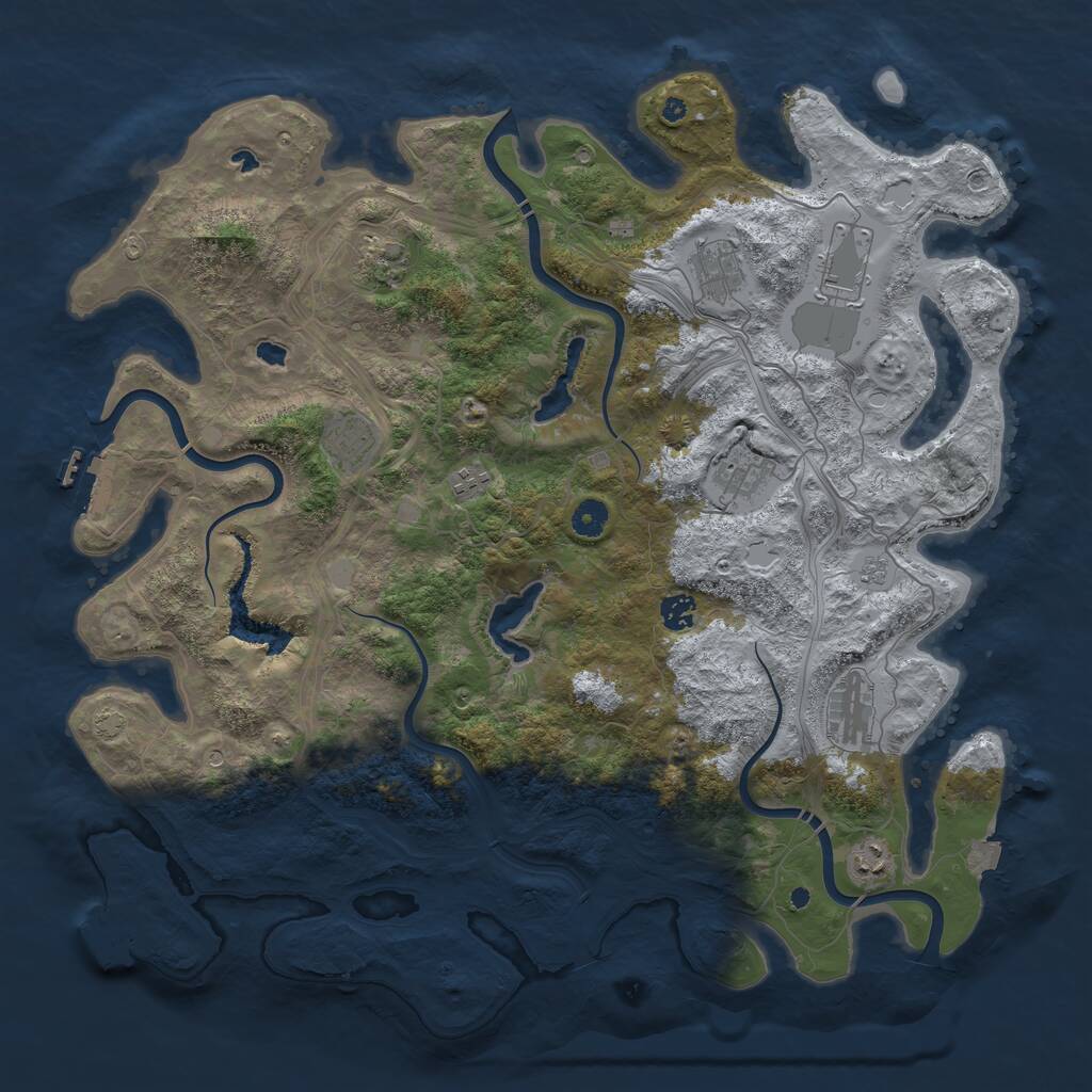 Rust Map: Procedural Map, Size: 4500, Seed: 321389119, 15 Monuments