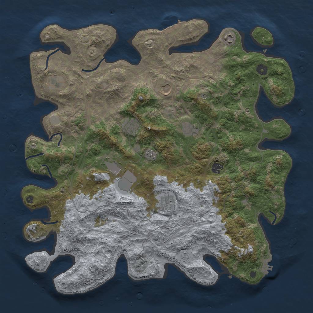 Rust Map: Procedural Map, Size: 4250, Seed: 2465413, 17 Monuments
