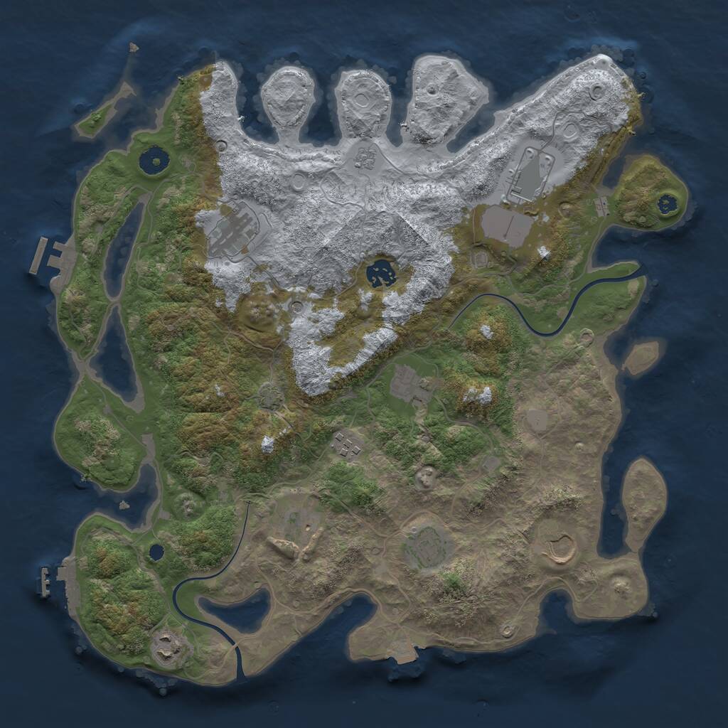 Rust Map: Procedural Map, Size: 3850, Seed: 39580714, 15 Monuments