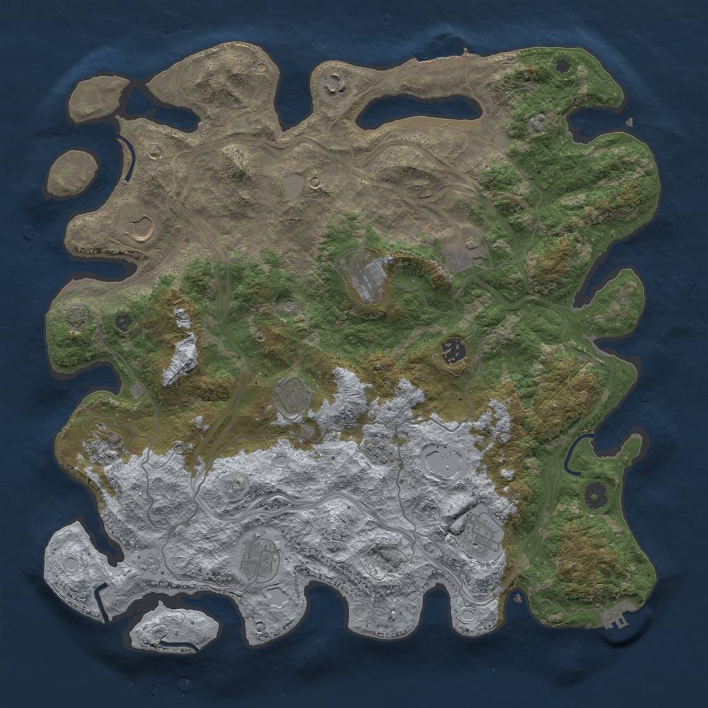 Rust Map: Procedural Map, Size: 4250, Seed: 84309209, 18 Monuments