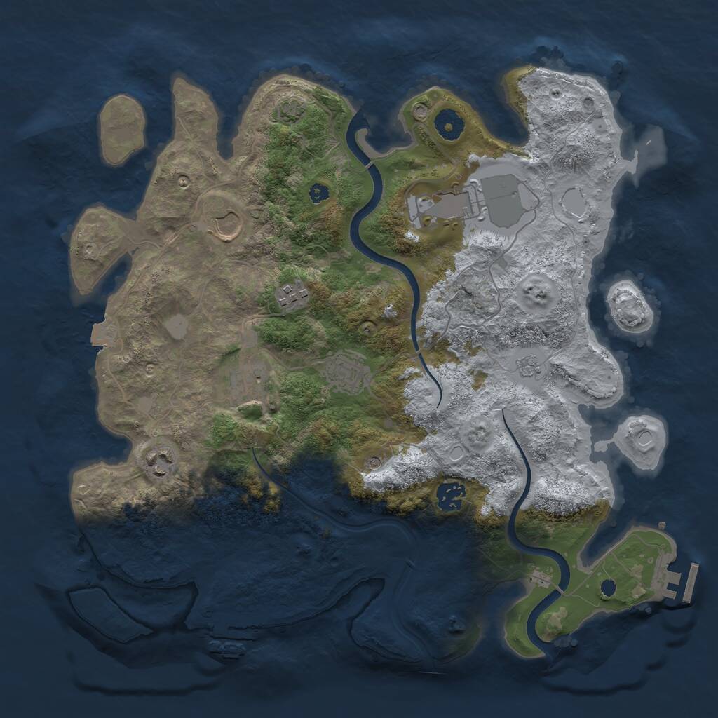Rust Map: Procedural Map, Size: 3650, Seed: 31480430, 13 Monuments