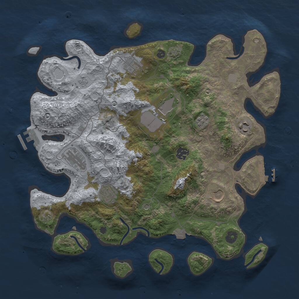 Rust Map: Procedural Map, Size: 3650, Seed: 96926520, 14 Monuments
