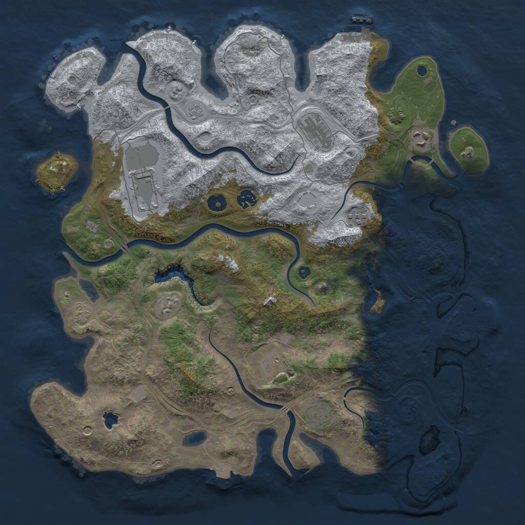 Rust Map: Procedural Map, Size: 4250, Seed: 17766771, 13 Monuments