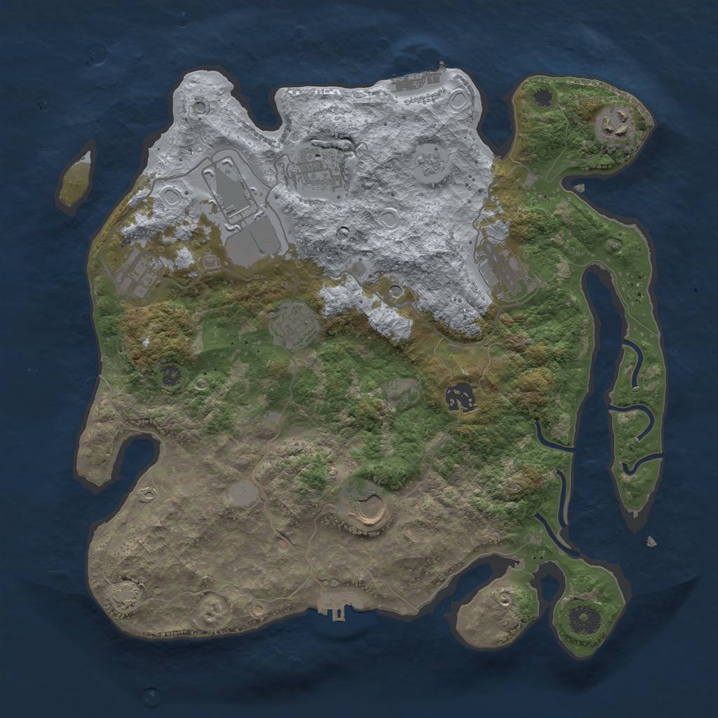 Rust Map: Procedural Map, Size: 3500, Seed: 1423264321, 16 Monuments