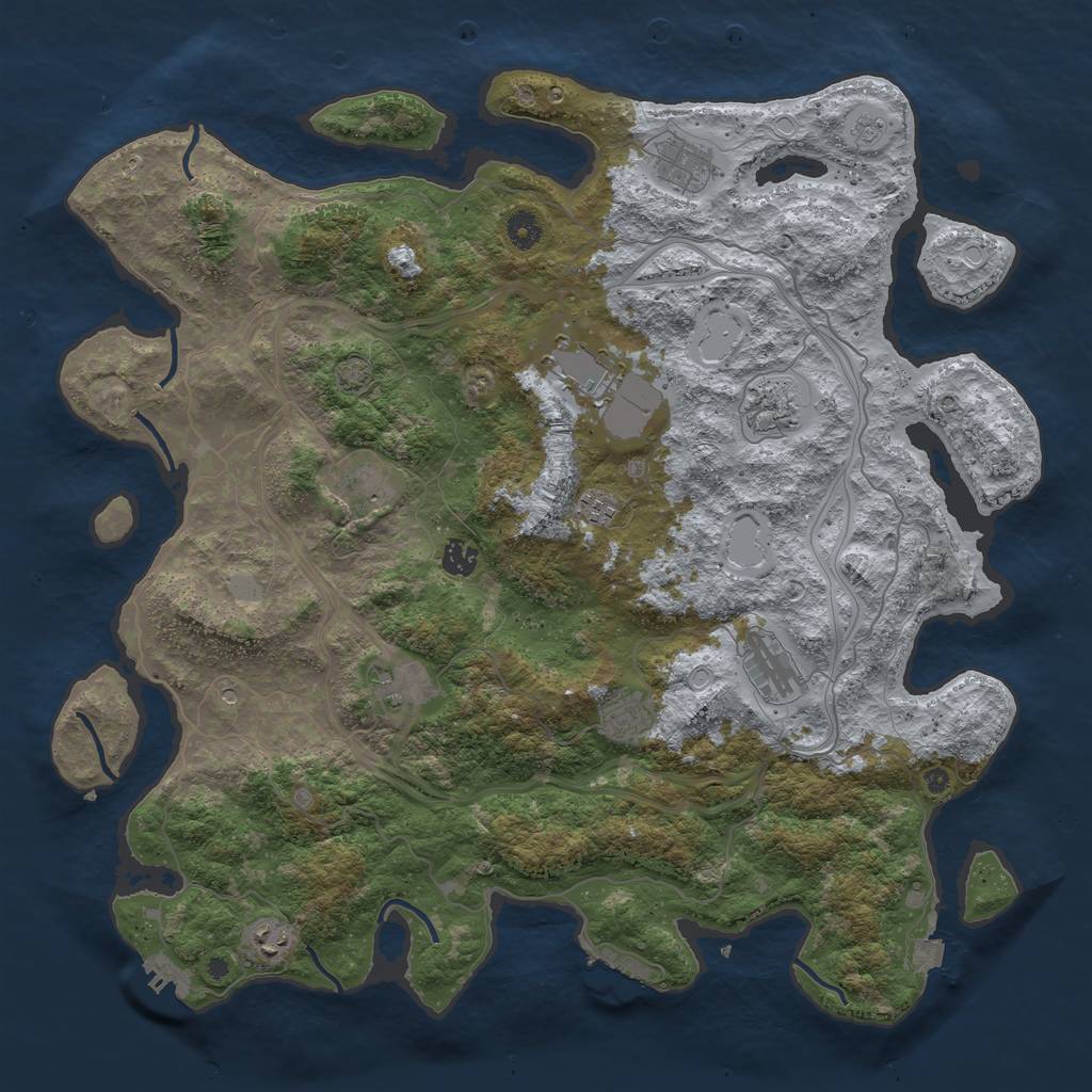 Rust Map: Procedural Map, Size: 4500, Seed: 906200058, 18 Monuments