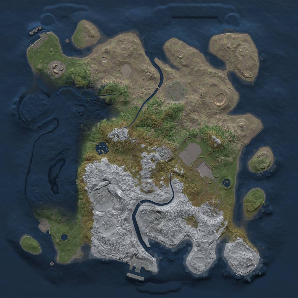 Rust Map: Procedural Map, Size: 3500, Seed: 6047634, 14 Monuments