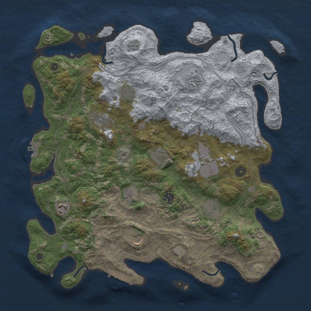 Rust Map: Procedural Map, Size: 4250, Seed: 58875895, 19 Monuments
