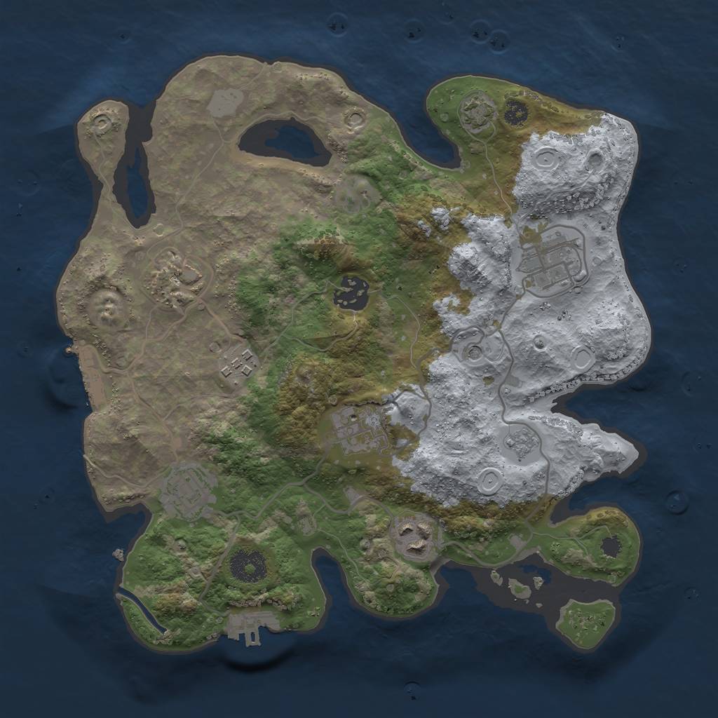 Rust Map: Procedural Map, Size: 3000, Seed: 313121796, 15 Monuments