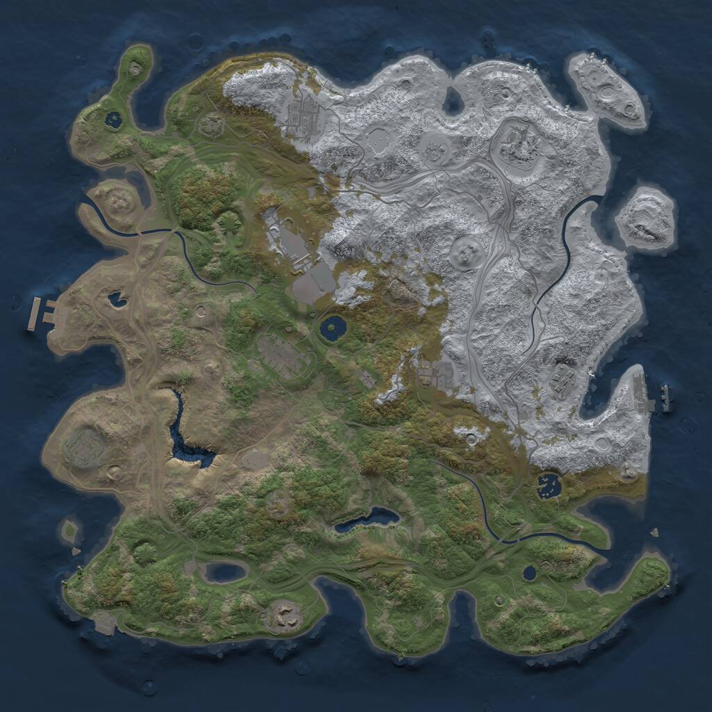 Rust Map: Procedural Map, Size: 4250, Seed: 1009291067, 15 Monuments