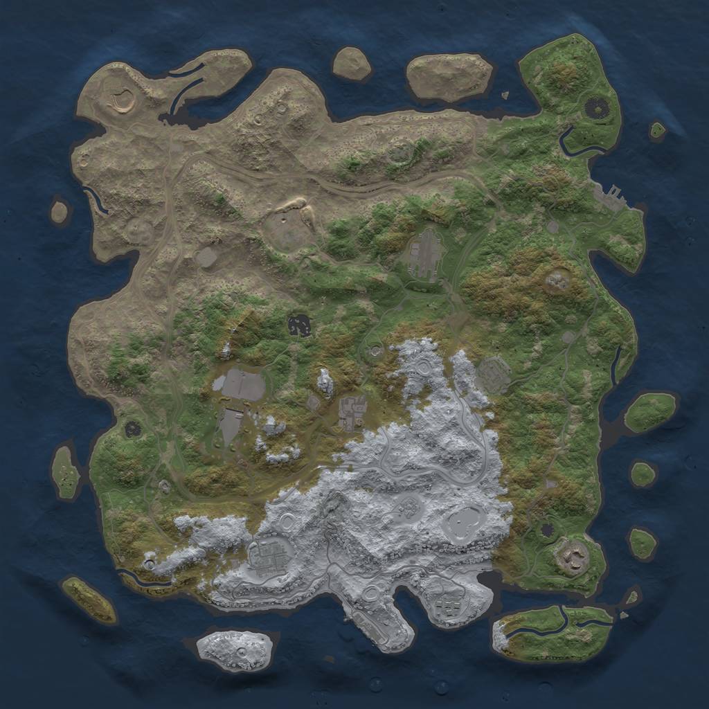 Rust Map: Procedural Map, Size: 4500, Seed: 1664242997, 18 Monuments