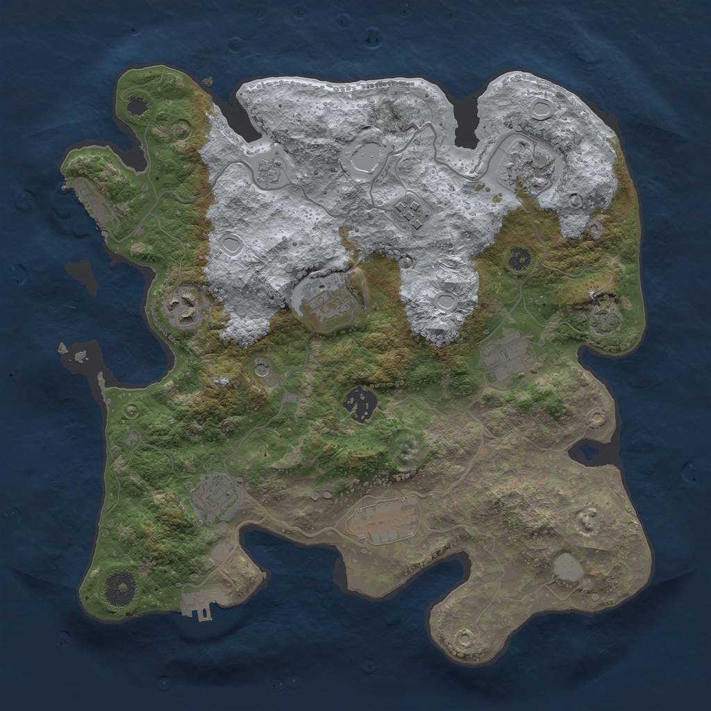Rust Map: Procedural Map, Size: 3250, Seed: 56656, 16 Monuments