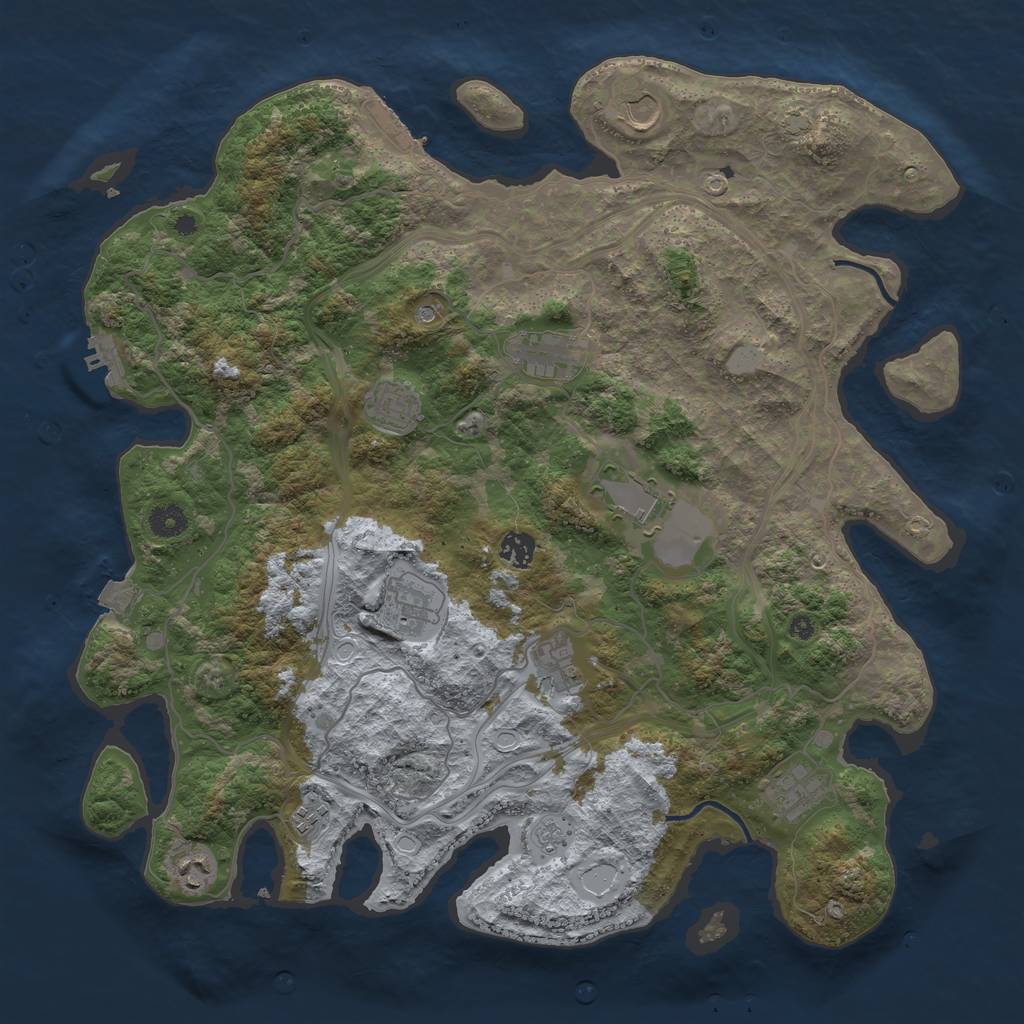 Rust Map: Procedural Map, Size: 4250, Seed: 809586256, 18 Monuments