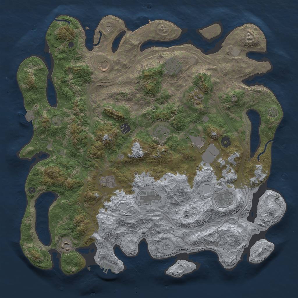 Rust Map: Procedural Map, Size: 4250, Seed: 429546769, 18 Monuments