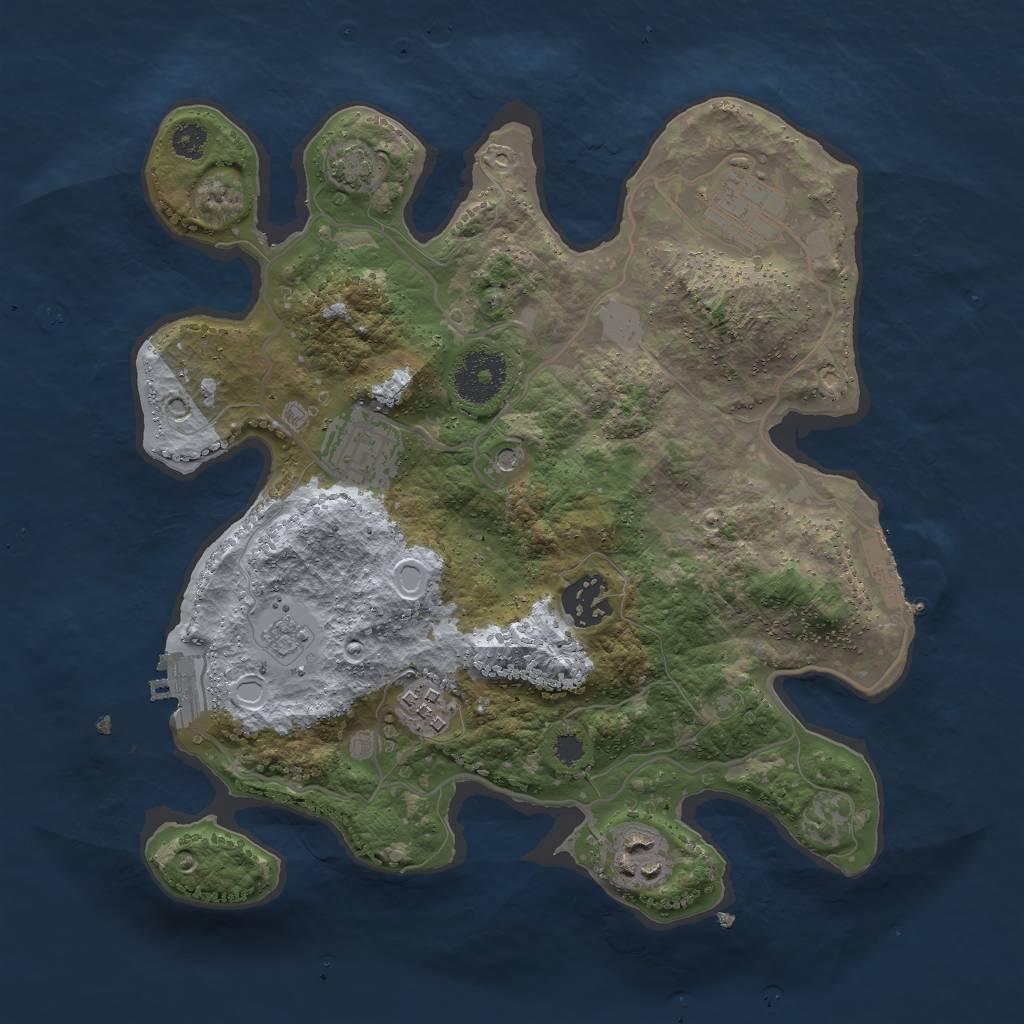 Rust Map: Procedural Map, Size: 3000, Seed: 1706435271, 13 Monuments