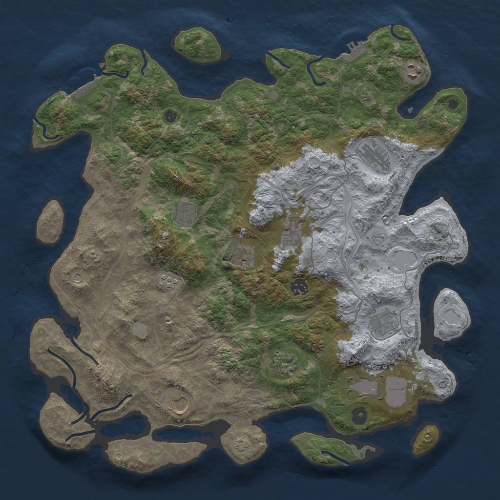 Rust Map: Procedural Map, Size: 4300, Seed: 35040822, 19 Monuments