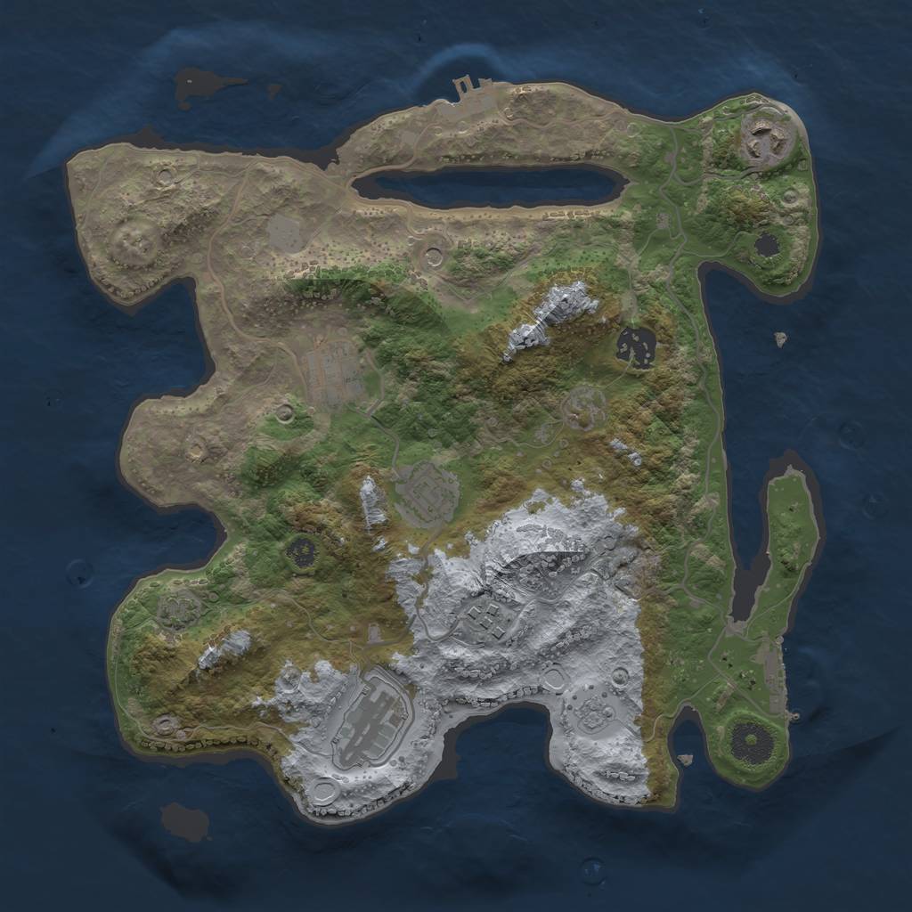 Rust Map: Procedural Map, Size: 3250, Seed: 1901783434, 14 Monuments