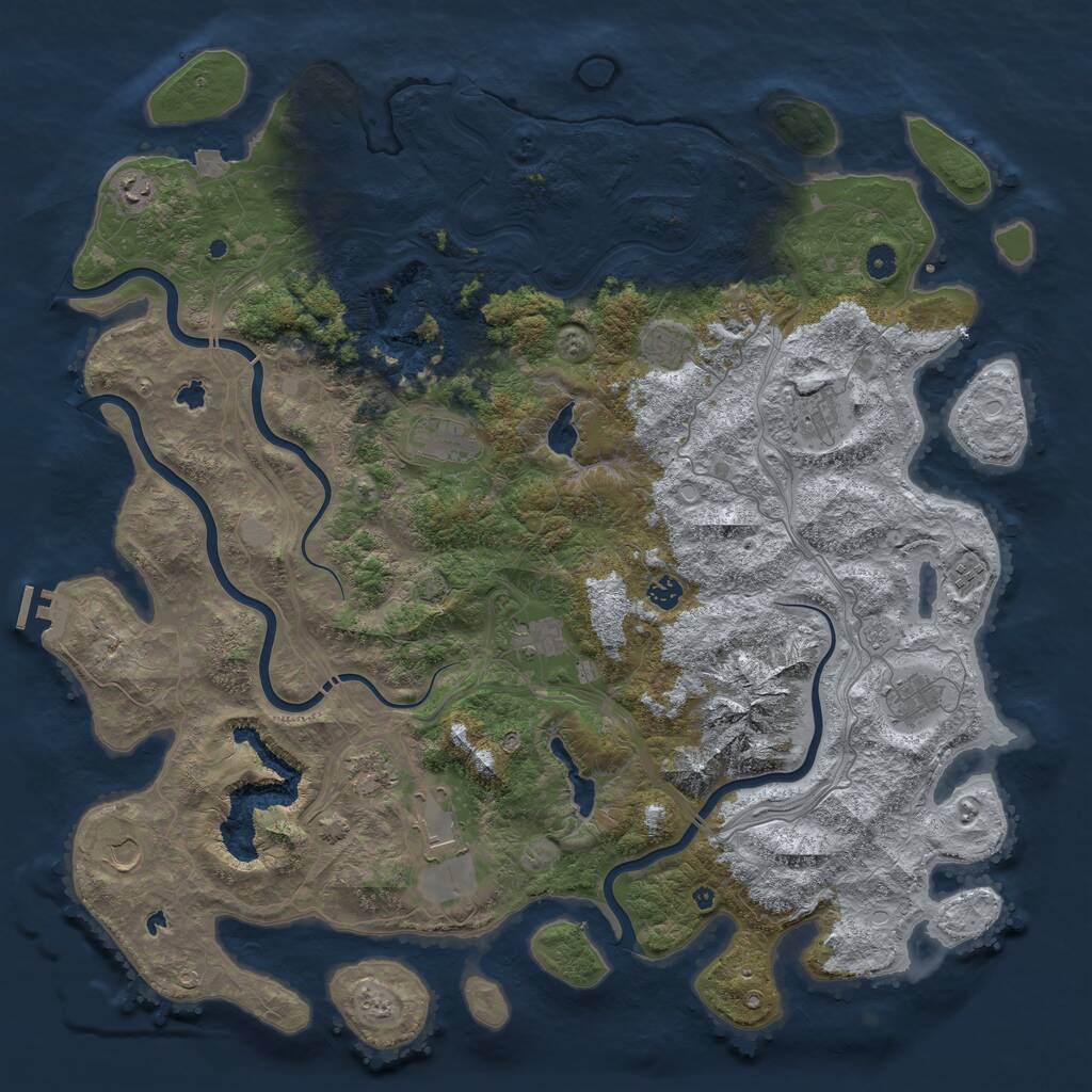 Rust Map: Procedural Map, Size: 5000, Seed: 234145634, 16 Monuments