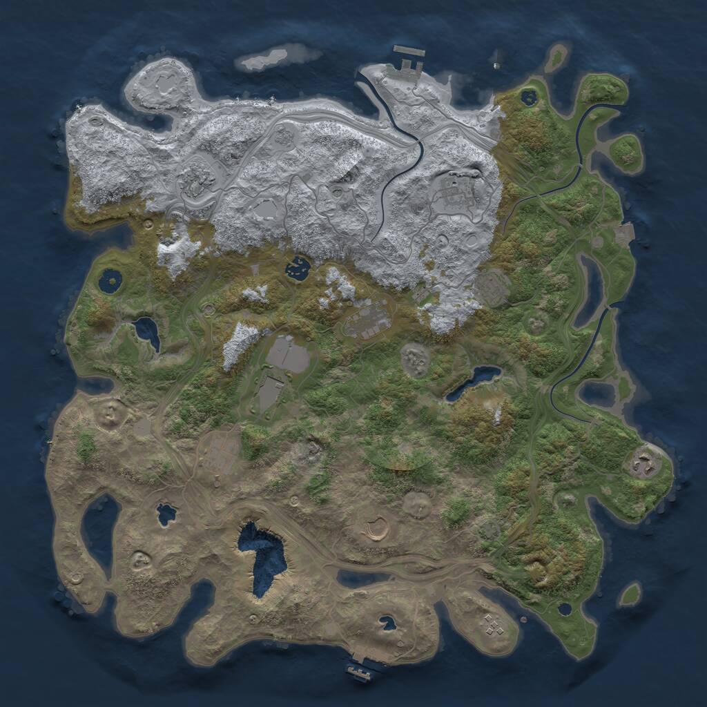 Rust Map: Procedural Map, Size: 4500, Seed: 822234732, 16 Monuments