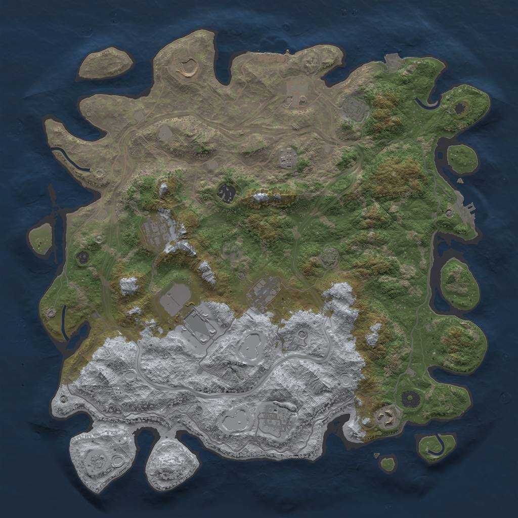 Rust Map: Procedural Map, Size: 4250, Seed: 618721, 18 Monuments