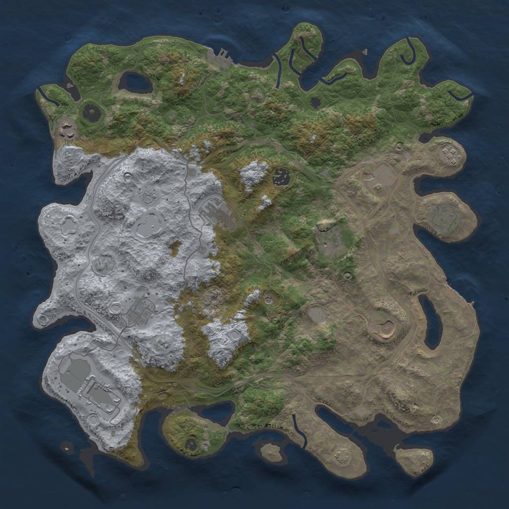 Rust Map: Procedural Map, Size: 4250, Seed: 511953807, 18 Monuments