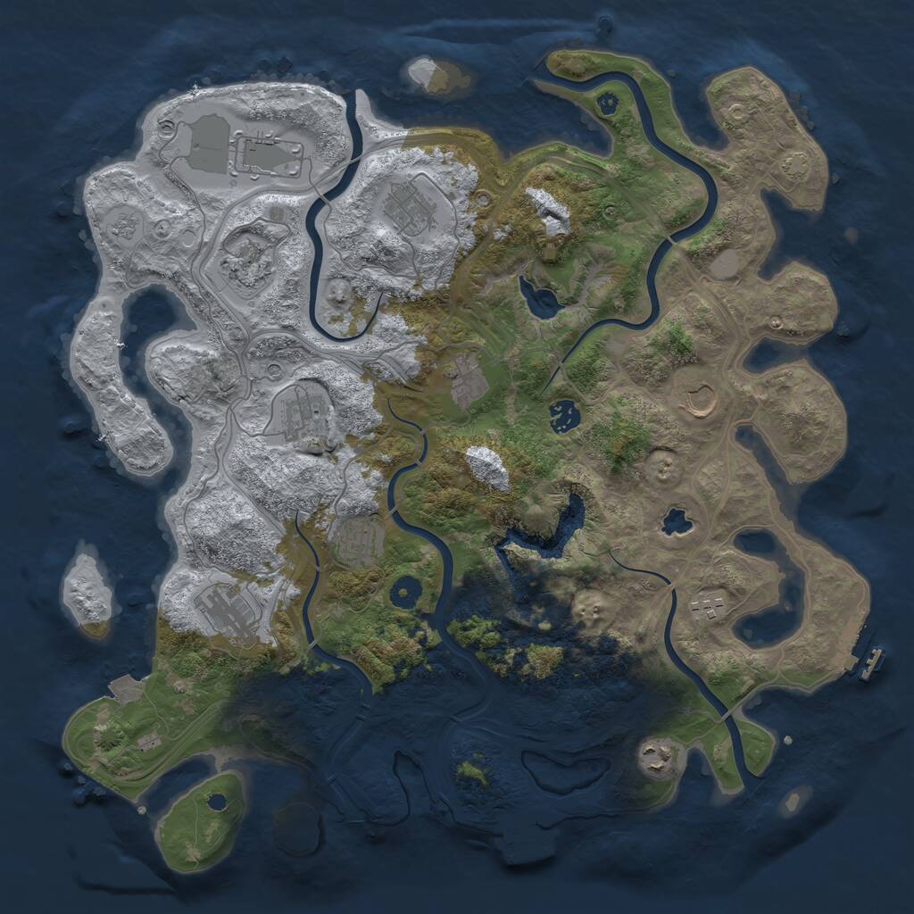 Rust Map: Procedural Map, Size: 4250, Seed: 32165423, 17 Monuments