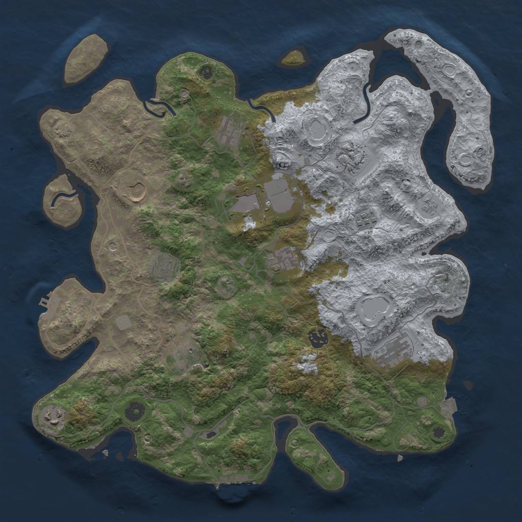 Rust Map: Procedural Map, Size: 4000, Seed: 969177969, 19 Monuments