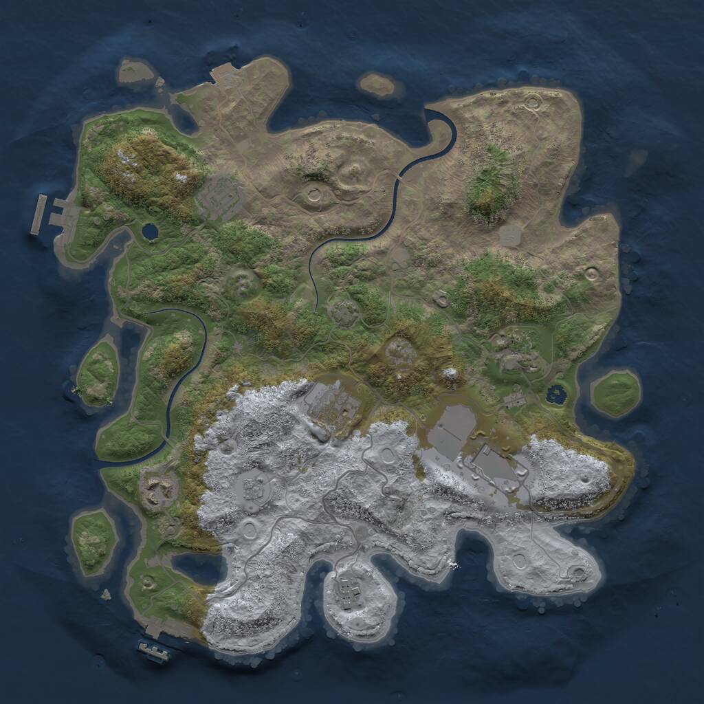 Rust Map: Procedural Map, Size: 3500, Seed: 1636603422, 12 Monuments