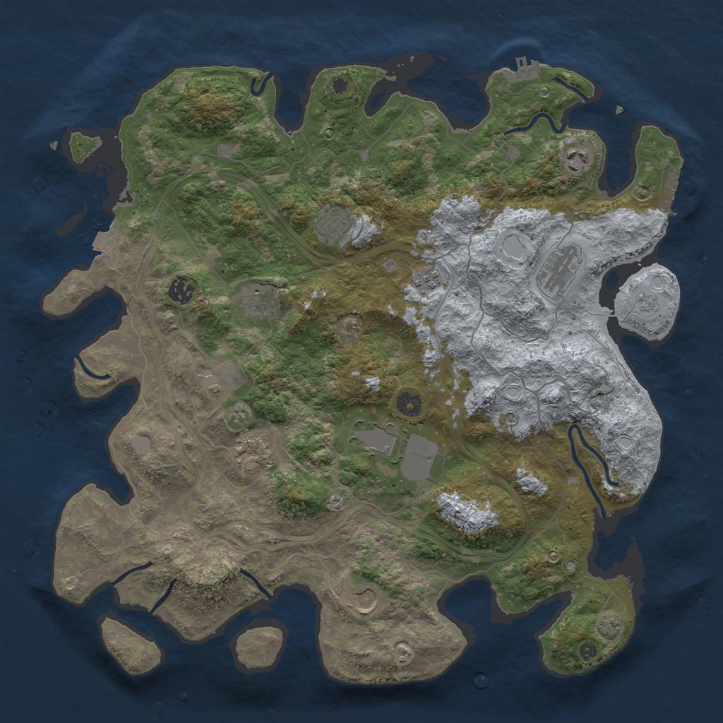 Rust Map: Procedural Map, Size: 4250, Seed: 1547852852, 18 Monuments