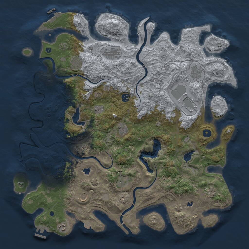 Rust Map: Procedural Map, Size: 4500, Seed: 11856, 17 Monuments